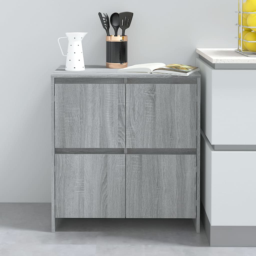 vidaXL Sideboards 2 pcs Grey Sonoma 70x41x75 cm Engineered Wood