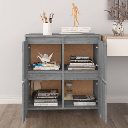 vidaXL Sideboards 2 pcs Grey Sonoma 70x41x75 cm Engineered Wood