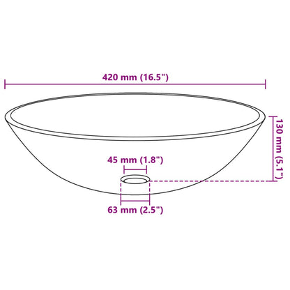 vidaXL Bathroom Sink with Tap and Push Drain Clear Tempered Glass