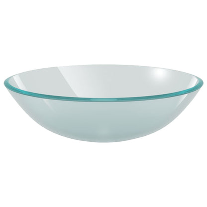 vidaXL Bathroom Sink with Tap and Push Drain Frosted Tempered Glass