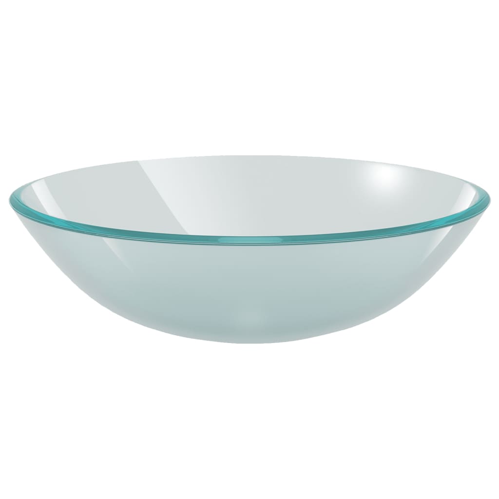 3098446 vidaXL Bathroom Sink with Tap and Push Drain Frosted Tempered Glass (142230+149089+149062)