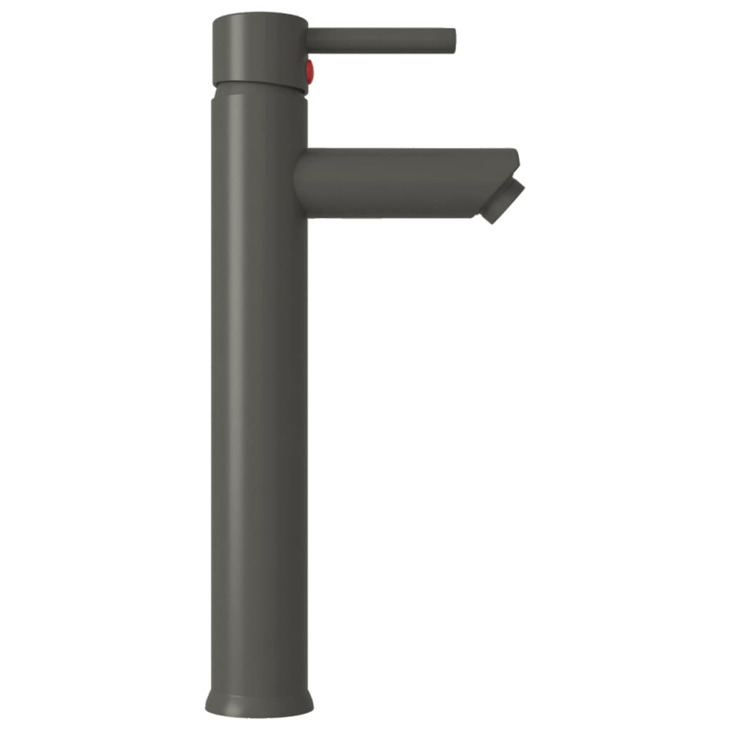 vidaXL Bathroom Sink with Tap and Push Drain Black Tempered Glass