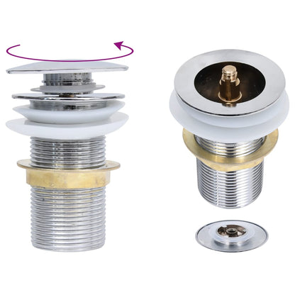 vidaXL Bathroom Sink with Tap and Push Drain Brown Tempered Glass