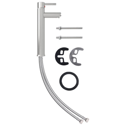 vidaXL Bathroom Sink with Tap and Push Drain Gold Tempered Glass