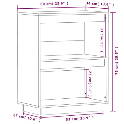 vidaXL Console Cabinet White 60x34x75 cm Solid Wood Pine