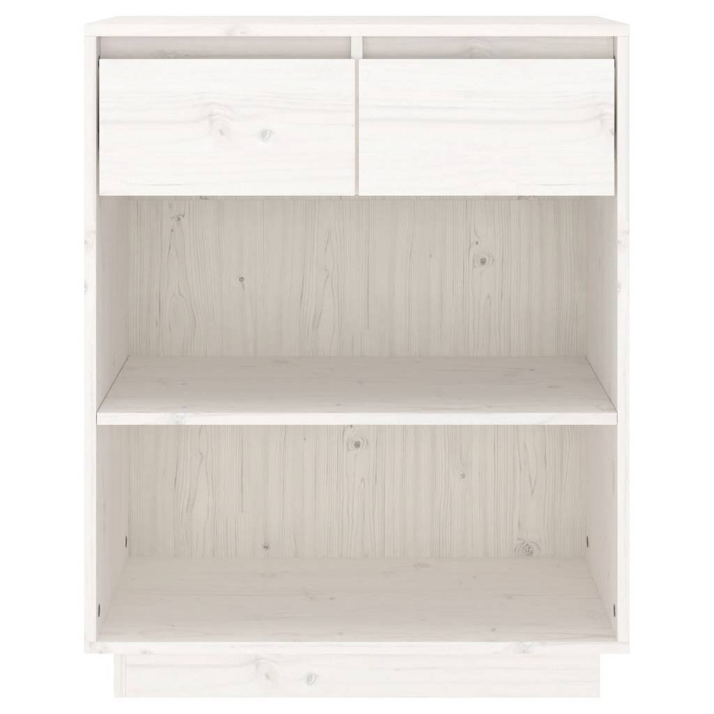 vidaXL Console Cabinet White 60x34x75 cm Solid Wood Pine