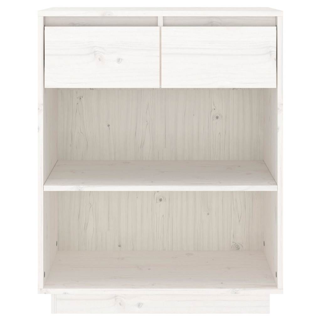 vidaXL Console Cabinet White 60x34x75 cm Solid Wood Pine