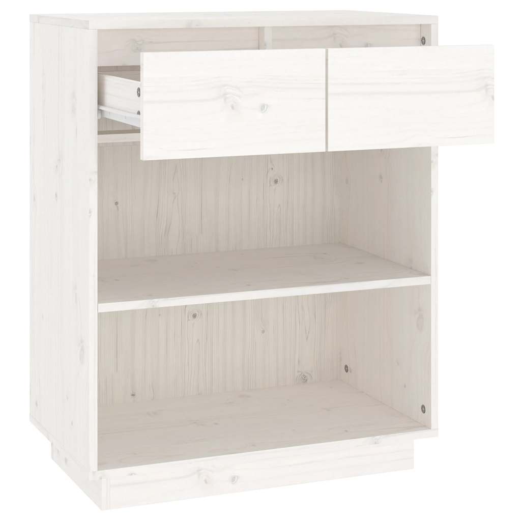 vidaXL Console Cabinet White 60x34x75 cm Solid Wood Pine