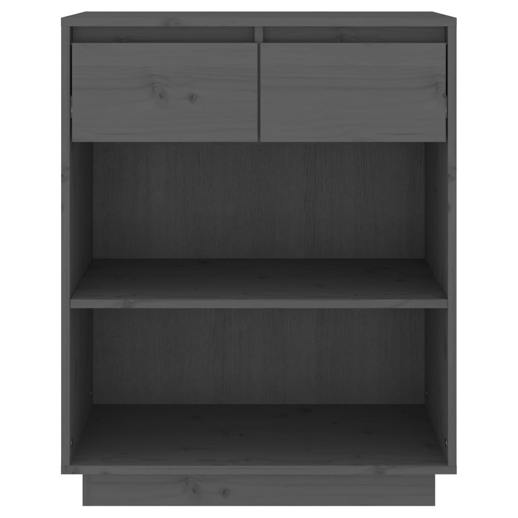 vidaXL Console Cabinet Grey 60x34x75 cm Solid Wood Pine