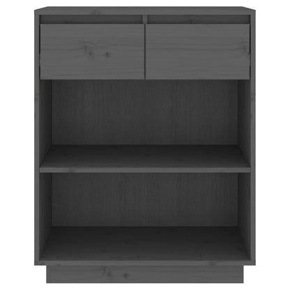 vidaXL Console Cabinet Grey 60x34x75 cm Solid Wood Pine