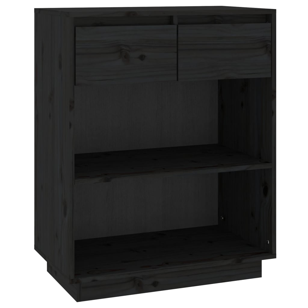 vidaXL Console Cabinet | Black | Solid Pine Wood | Medium | Console Cabinet