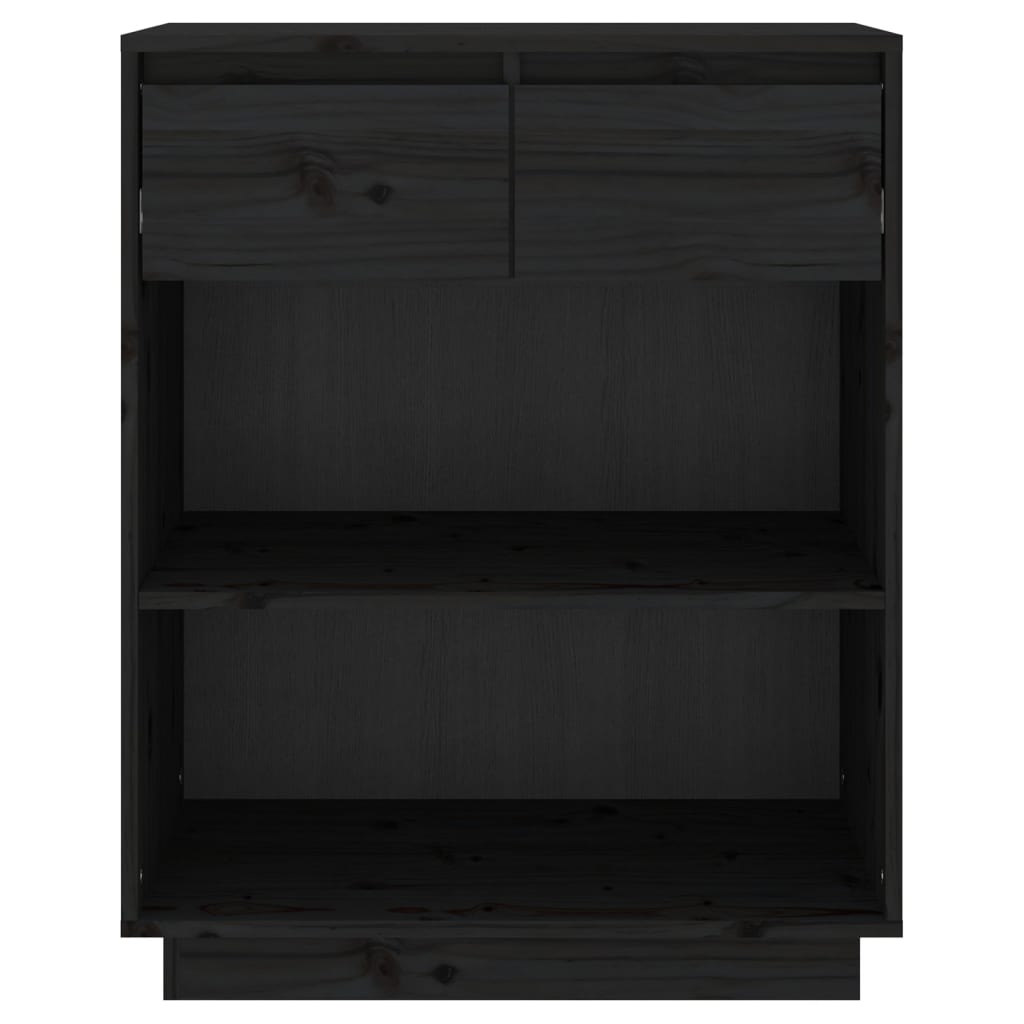 vidaXL Console Cabinet | Black | Solid Pine Wood | Medium | Console Cabinet