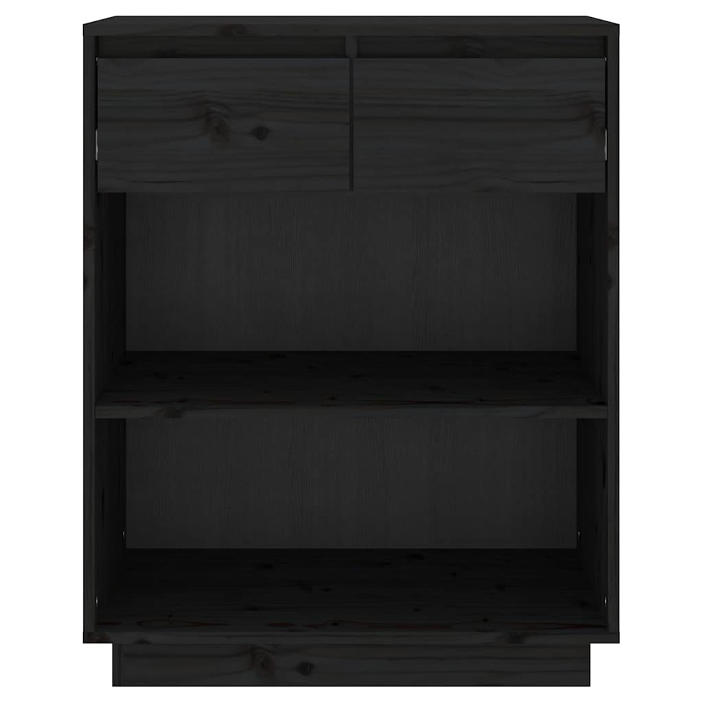 vidaXL Console Cabinet Black 60x34x75 cm Solid Wood Pine