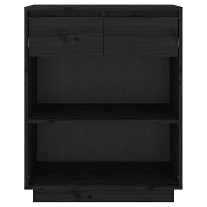 vidaXL Console Cabinet Black 60x34x75 cm Solid Wood Pine