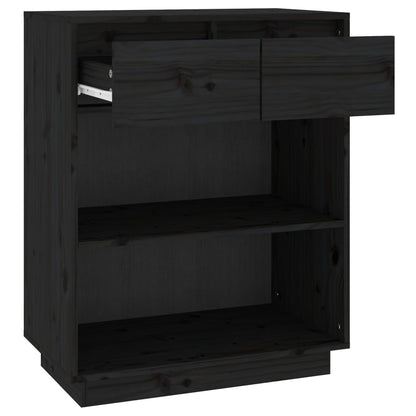 vidaXL Console Cabinet | Black | Solid Pine Wood | Medium | Console Cabinet