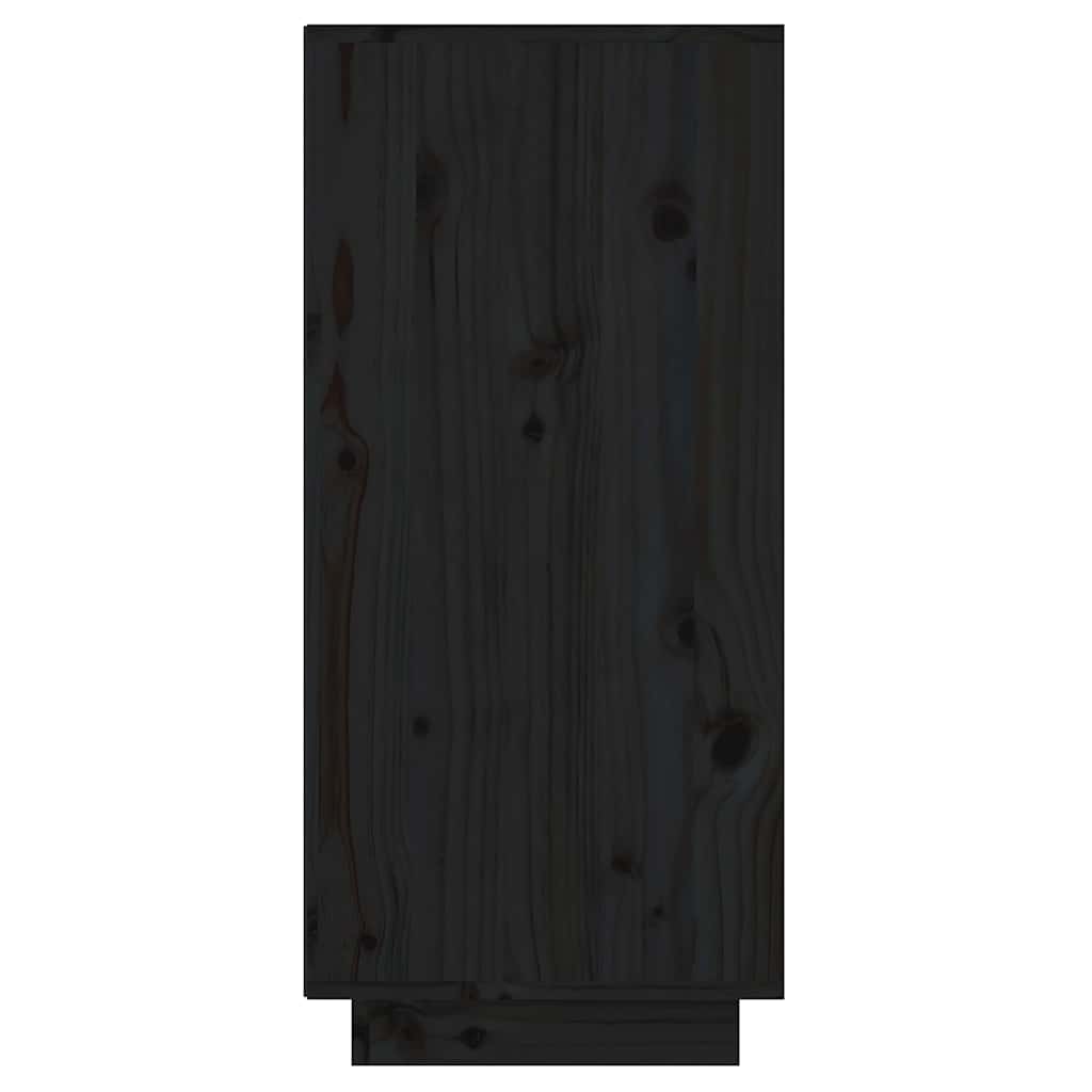 vidaXL Console Cabinet Black 60x34x75 cm Solid Wood Pine