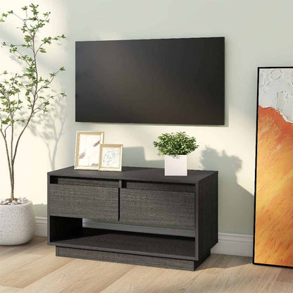 vidaXL TV Cabinet Grey 74x34x40 cm Solid Wood Pine