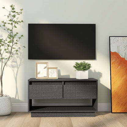 vidaXL TV Cabinet Grey 74x34x40 cm Solid Wood Pine