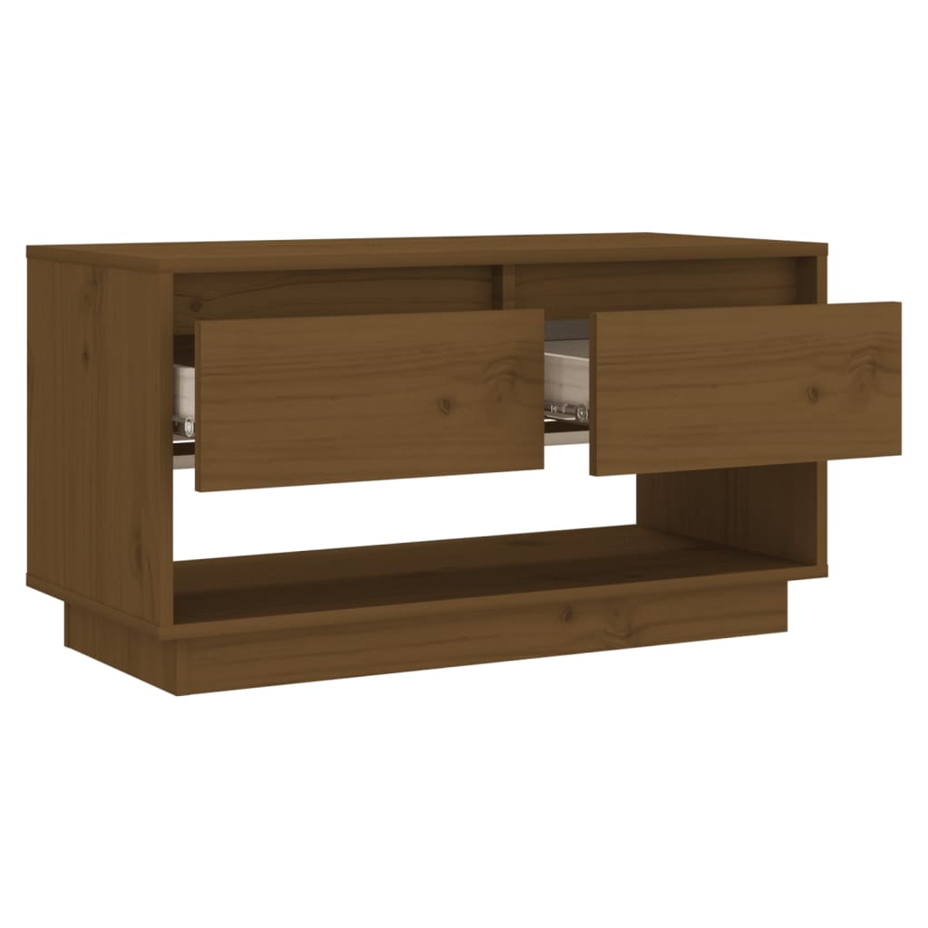 vidaXL TV Cabinet Honey Brown 74x34x40 cm Solid Wood Pine