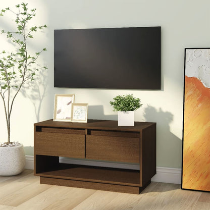 vidaXL TV Cabinet Honey Brown 74x34x40 cm Solid Wood Pine