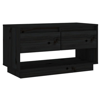 vidaXL TV Stand | Black | Solid Pine Wood | Medium | TV Stand | Rectangular