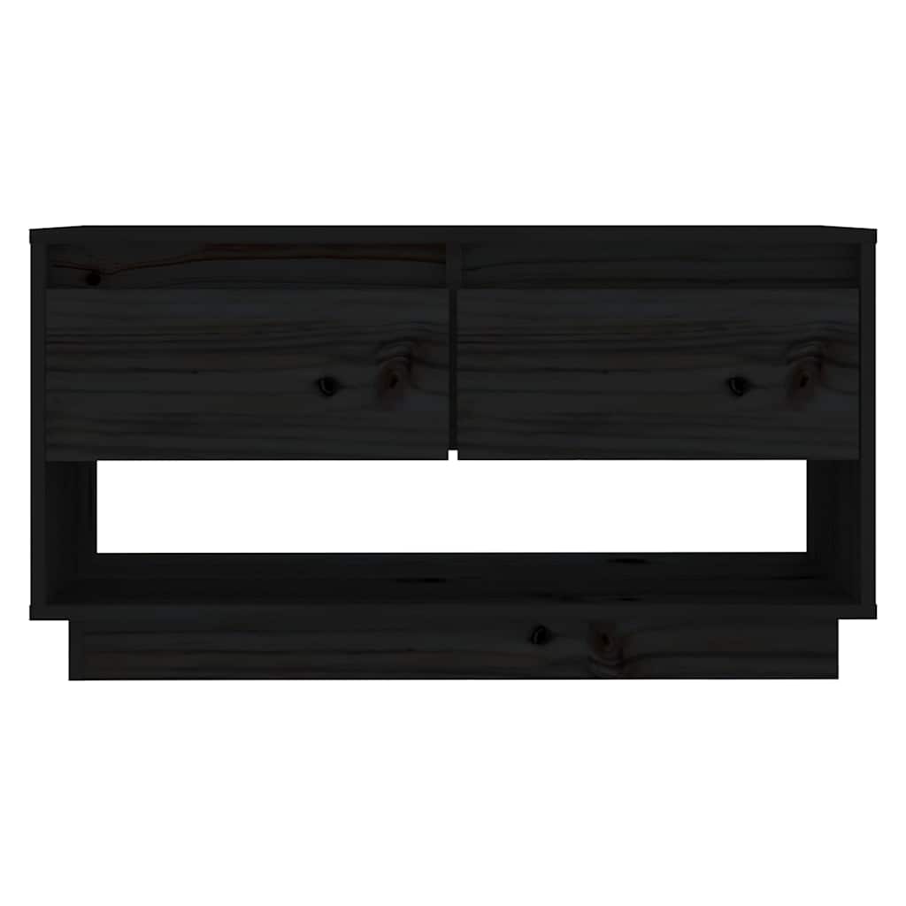 vidaXL TV Cabinet Black 74x34x40 cm Solid Wood Pine