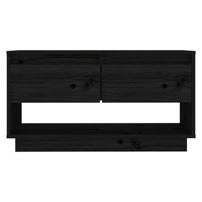 vidaXL TV Cabinet Black 74x34x40 cm Solid Wood Pine