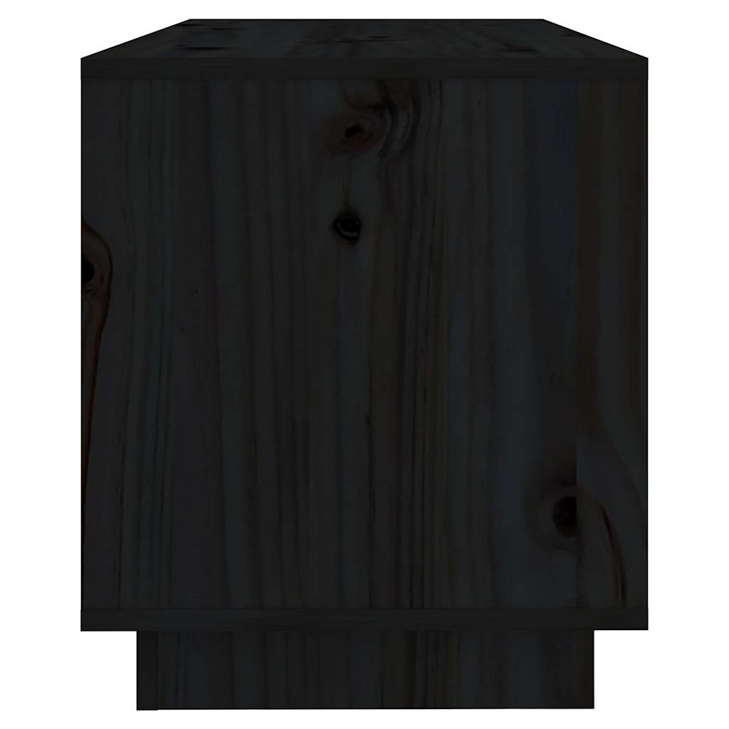 vidaXL TV Cabinet Black 74x34x40 cm Solid Wood Pine