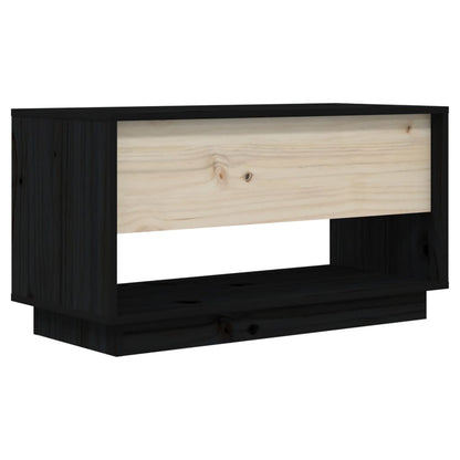 vidaXL TV Stand | Black | Solid Pine Wood | Medium | TV Stand | Rectangular