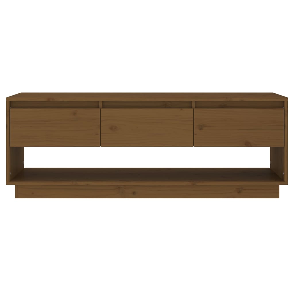 vidaXL TV Cabinet Honey Brown 110.5x34x40 cm Solid Wood Pine