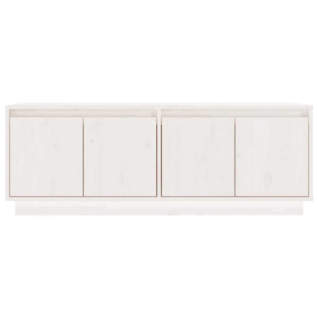 vidaXL TV Cabinet White 110x34x40 cm Solid Wood Pine