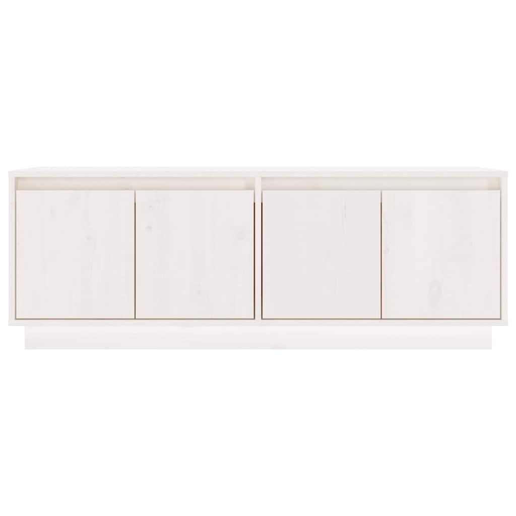 vidaXL TV Cabinet White 110x34x40 cm Solid Wood Pine