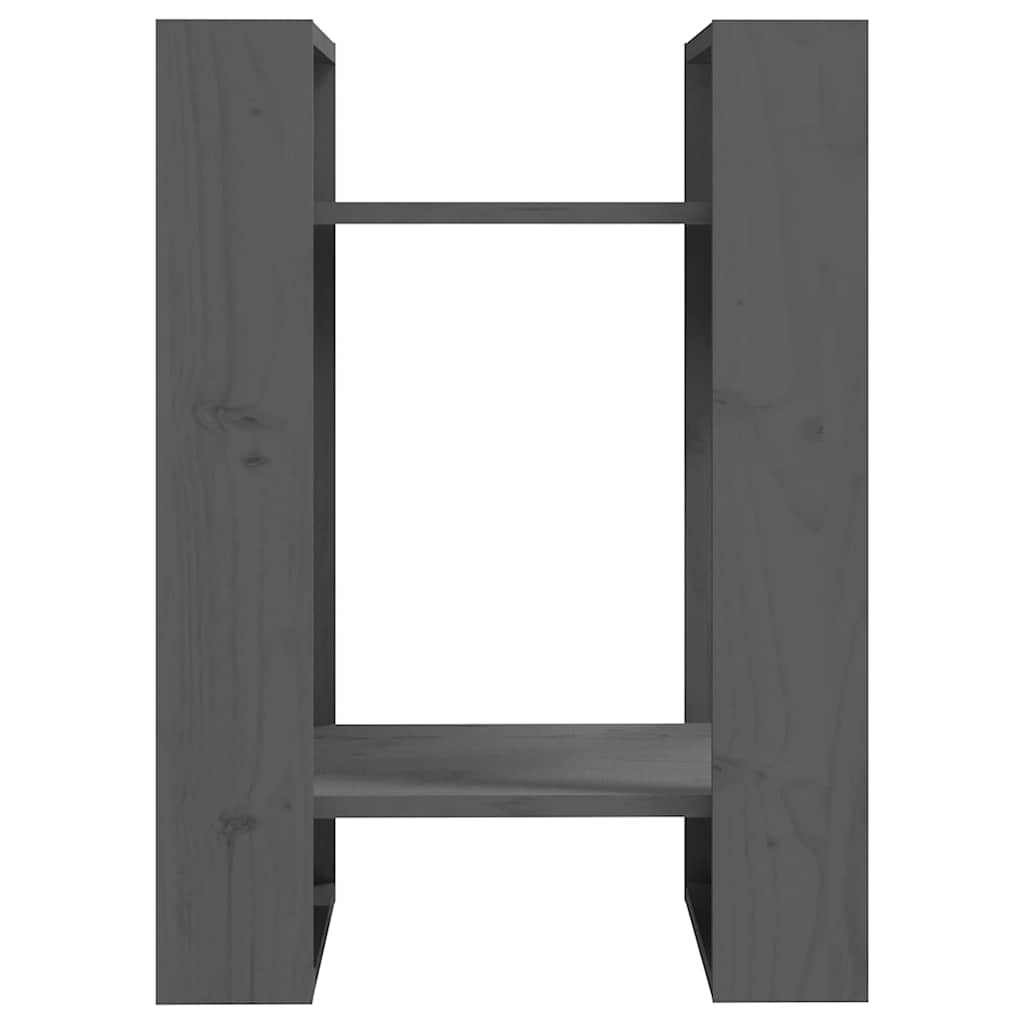 813856 vidaXL Book Cabinet/Room Divider Grey 41x35x57 cm Solid Wood Pine