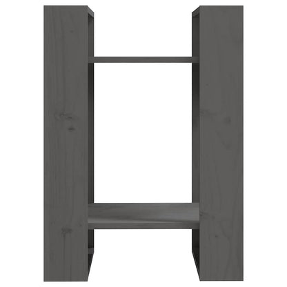 813856 vidaXL Book Cabinet/Room Divider Grey 41x35x57 cm Solid Wood Pine