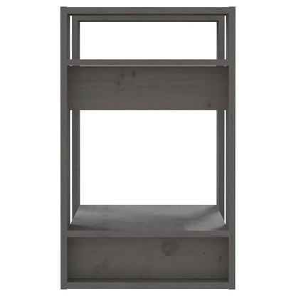 813856 vidaXL Book Cabinet/Room Divider Grey 41x35x57 cm Solid Wood Pine