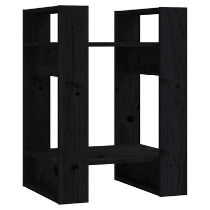 vidaXL Book Cabinet/Room Divider Black 41x35x57 cm Solid Wood Pine