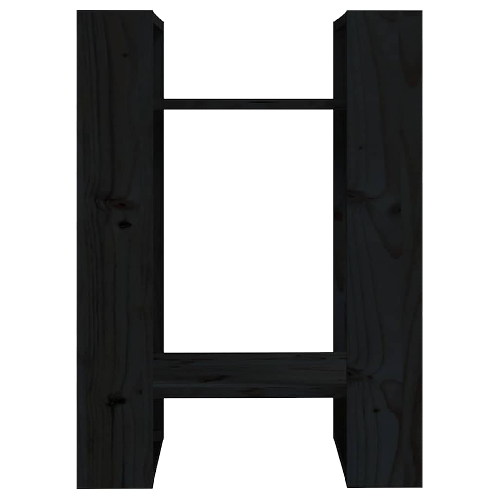 vidaXL Book Cabinet/Room Divider Black 41x35x57 cm Solid Wood Pine