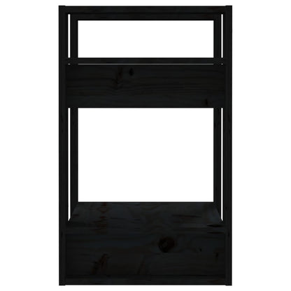 vidaXL Book Cabinet/Room Divider Black 41x35x57 cm Solid Wood Pine
