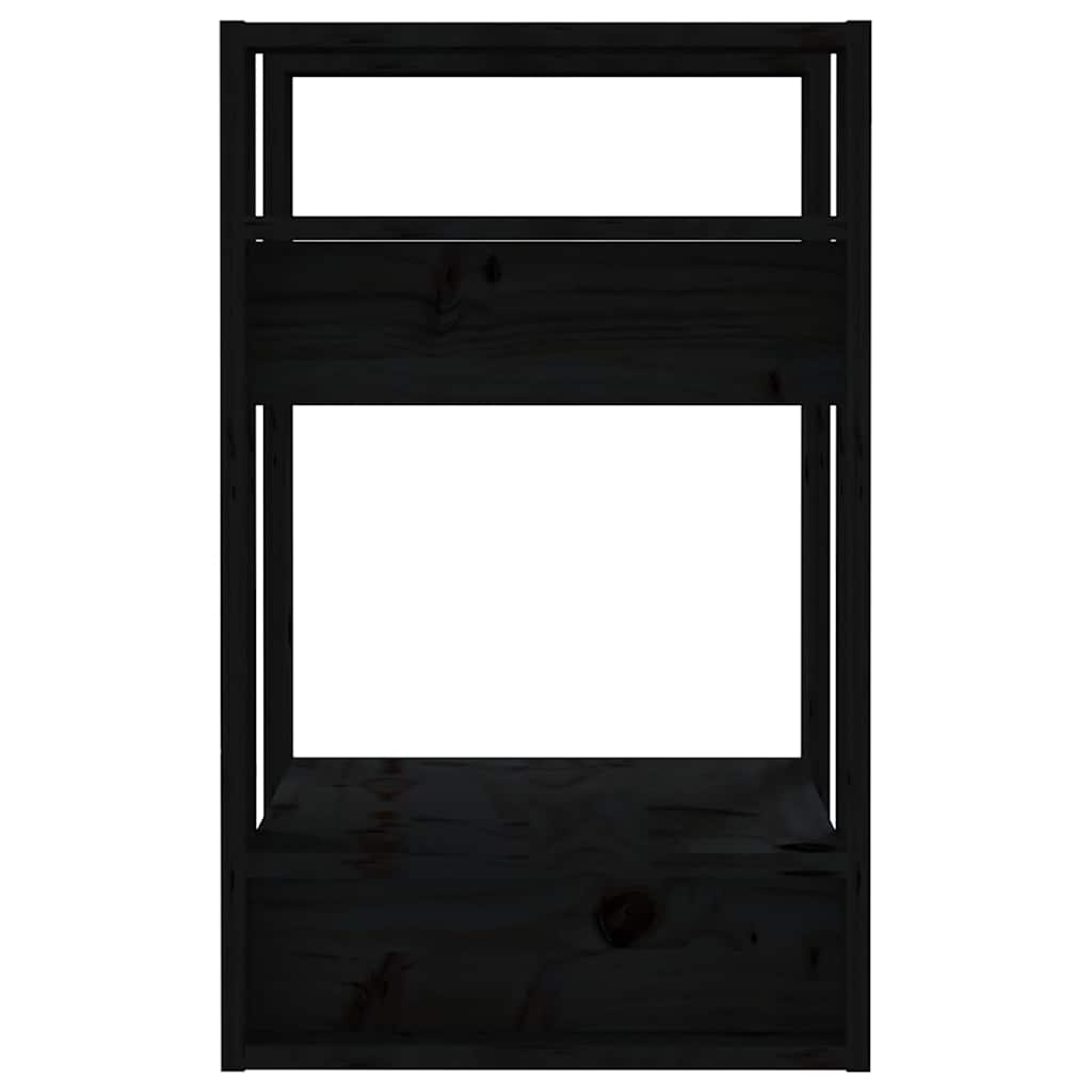 vidaXL Book Cabinet/Room Divider Black 41x35x57 cm Solid Wood Pine