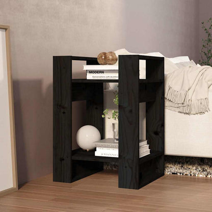 vidaXL Book Cabinet/Room Divider Black 41x35x57 cm Solid Wood Pine