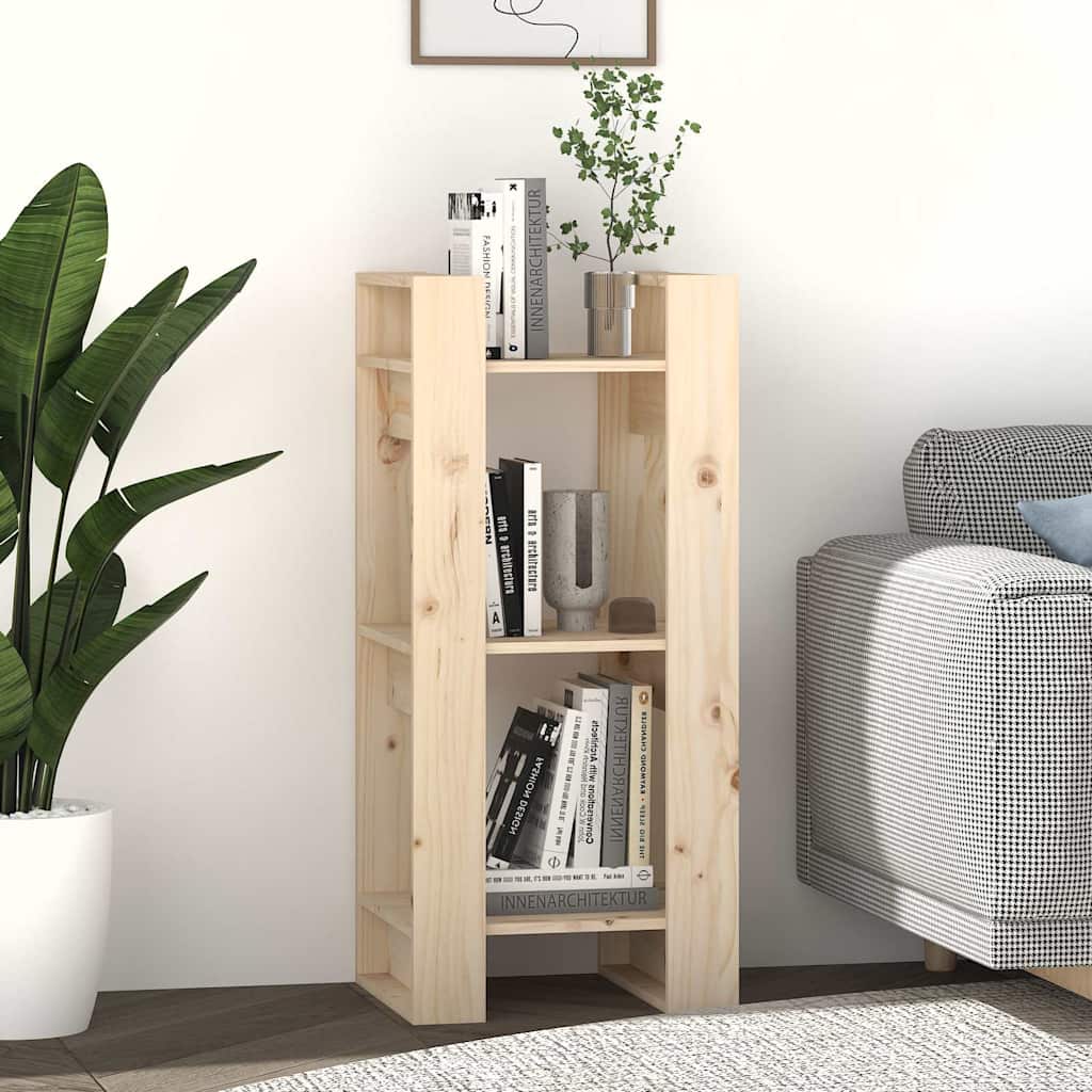 813859 vidaXL Book Cabinet/Room Divider 41x35x91 cm Solid Wood Pine
