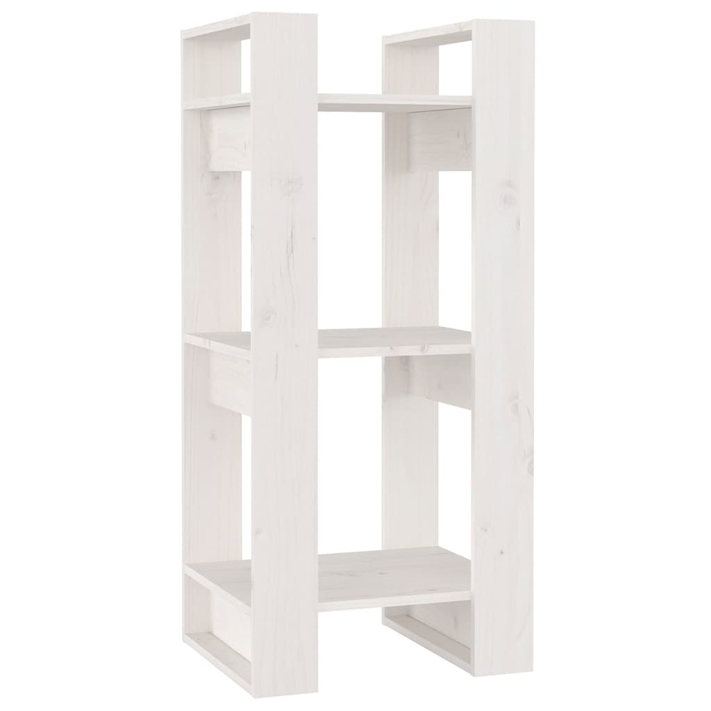 813860 vidaXL Book Cabinet/Room Divider White 41x35x91 cm Solid Wood Pine