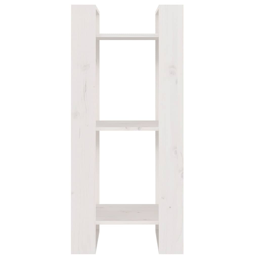 813860 vidaXL Book Cabinet/Room Divider White 41x35x91 cm Solid Wood Pine