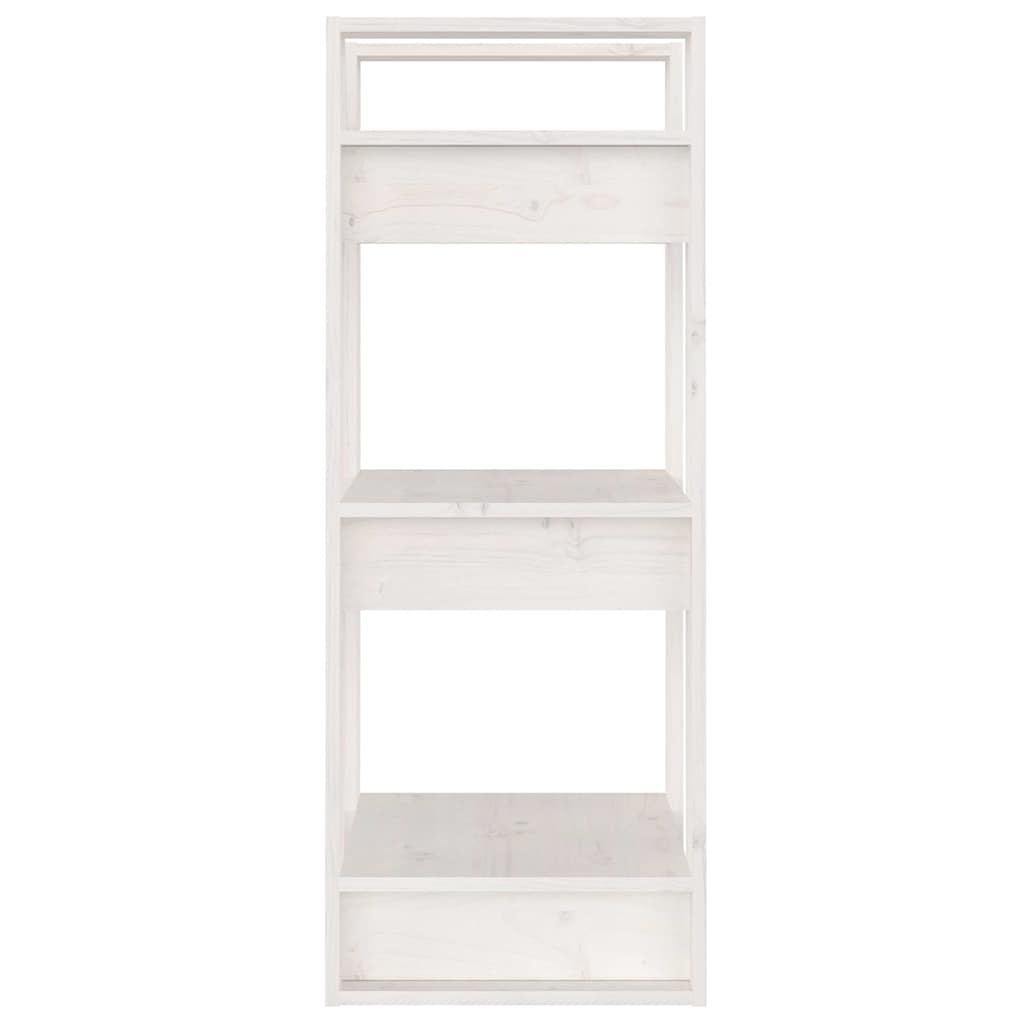 813860 vidaXL Book Cabinet/Room Divider White 41x35x91 cm Solid Wood Pine
