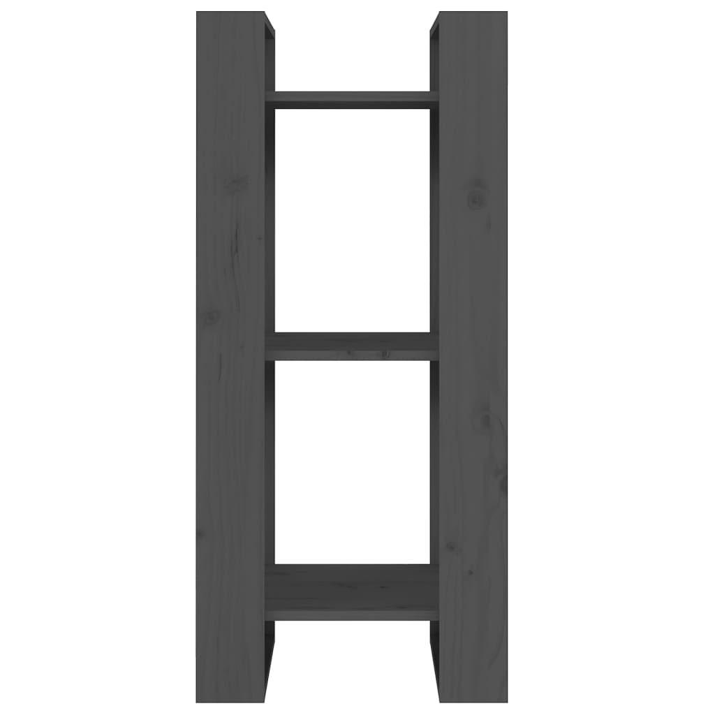 vidaXL Book Cabinet/Room Divider Grey 41x35x91 cm Solid Wood Pine