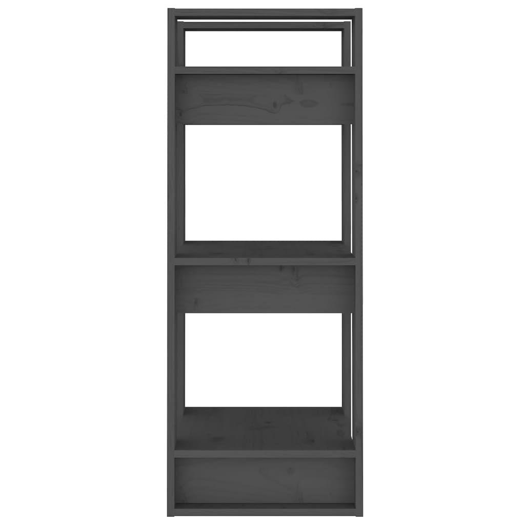 vidaXL Book Cabinet/Room Divider Grey 41x35x91 cm Solid Wood Pine