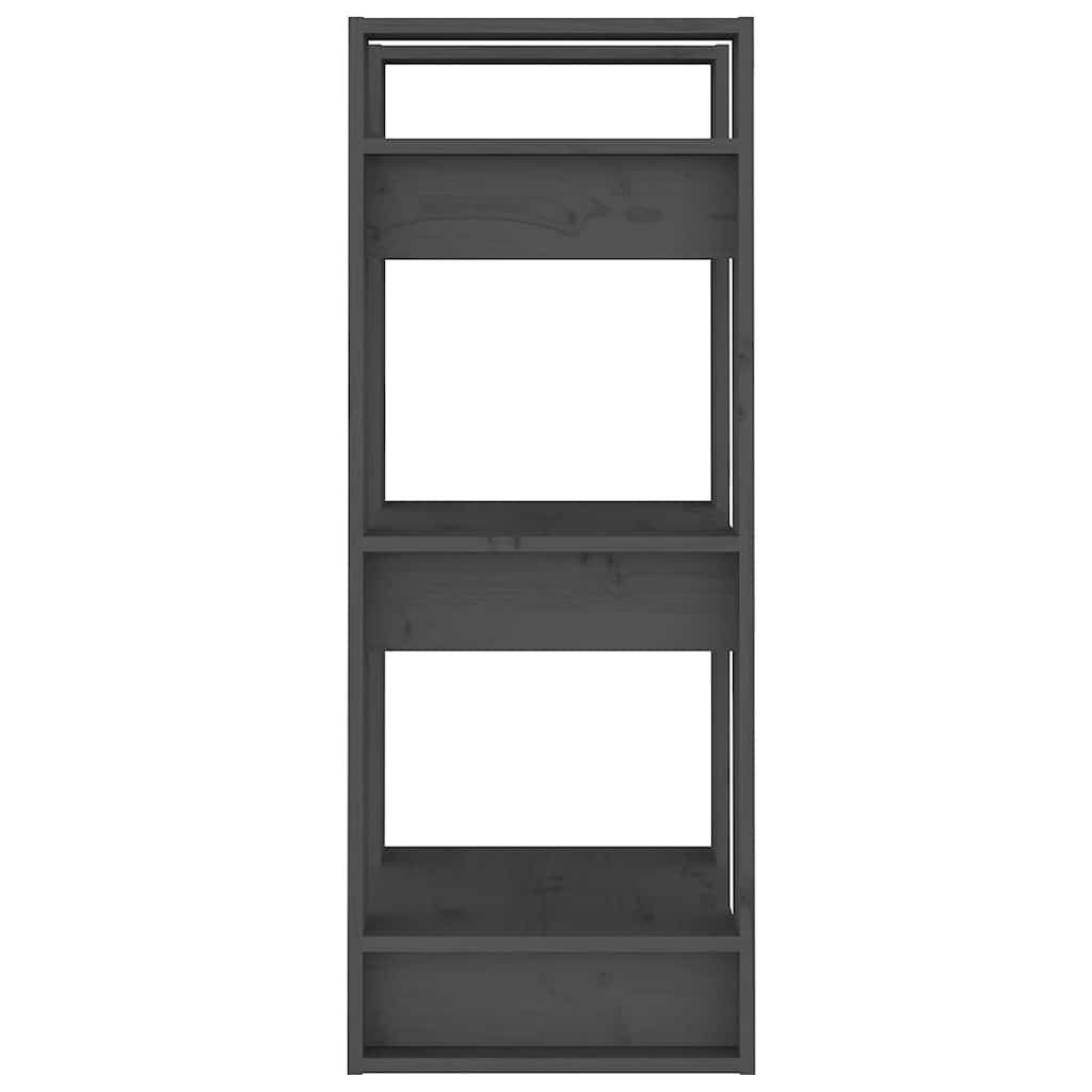813861 vidaXL Book Cabinet/Room Divider Grey 41x35x91 cm Solid Wood Pine