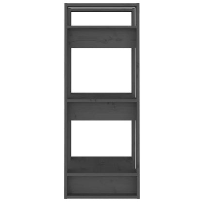 813861 vidaXL Book Cabinet/Room Divider Grey 41x35x91 cm Solid Wood Pine