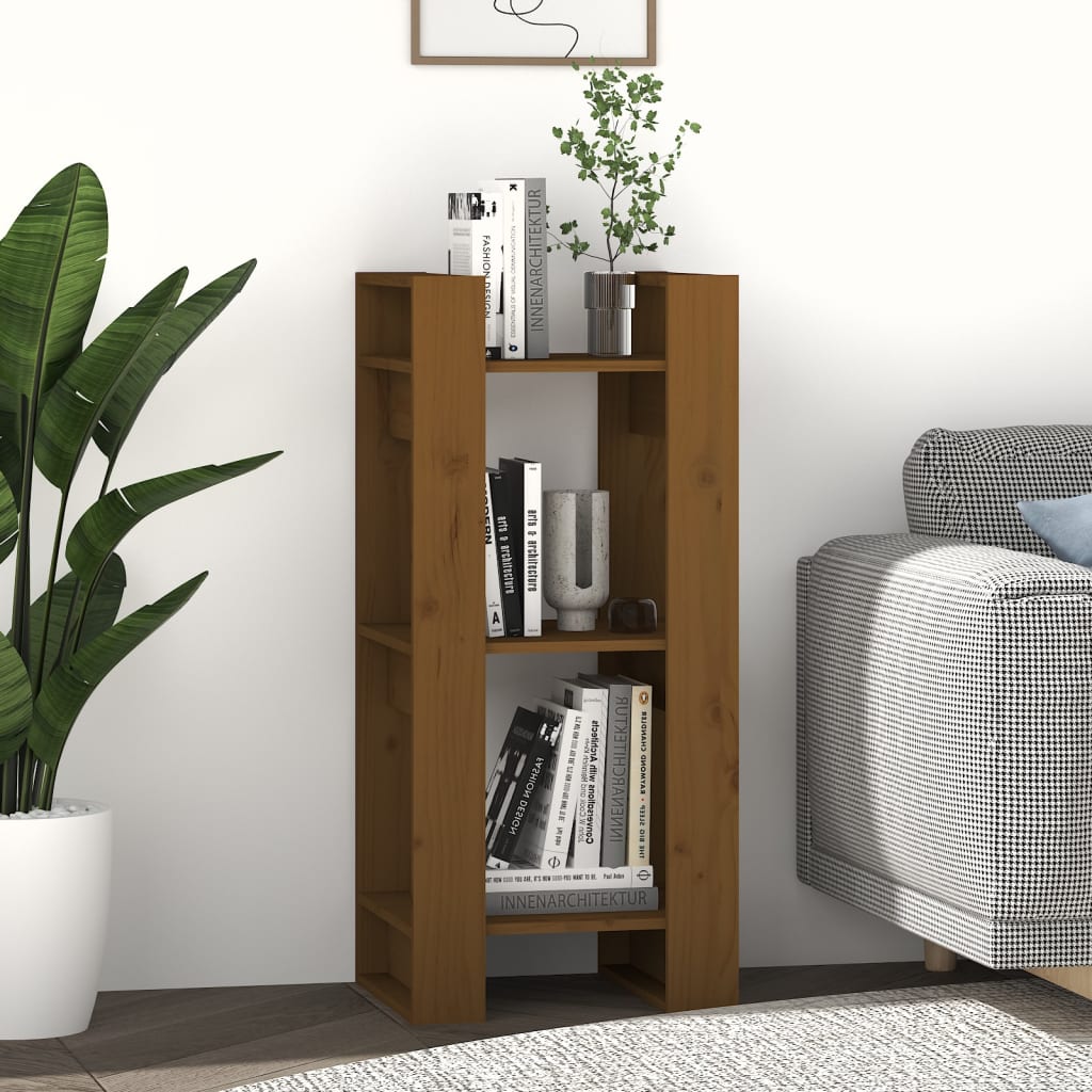 vidaXL Book Cabinet/Room Divider Honey Brown 41x35x91 cm Solid Wood