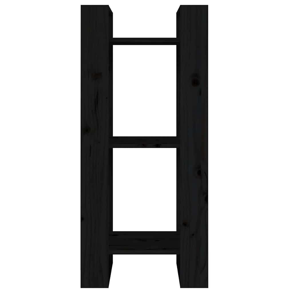 813863 vidaXL Book Cabinet/Room Divider Black 41x35x91 cm Solid Wood Pine